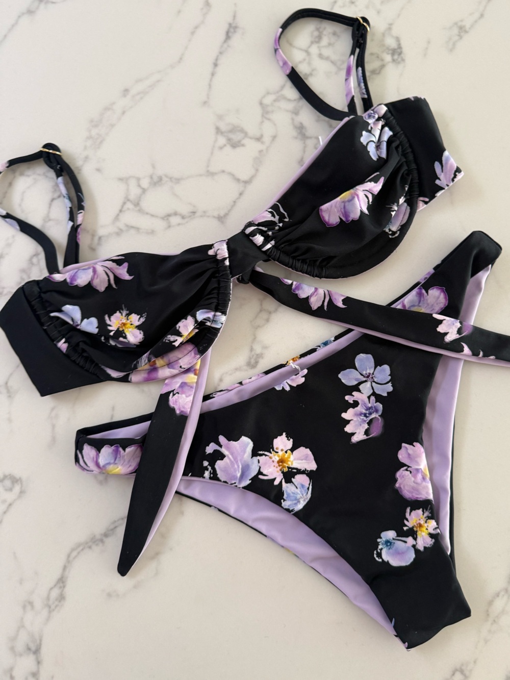 Leni Swims Underwire Top & Tahiti Bottom SET - Midnight Reversible - Size XS/S